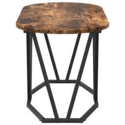 Berkfield Coffee Table In Smoked Oak - 80X40X40.5 Cm, Made From Engineered Wood And Metal - thumbnail 5