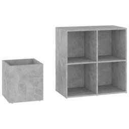 Berkfield Hall Shoe Cabinet Concrete Grey 105X35.5X70 Cm Engineered Wood - thumbnail 7