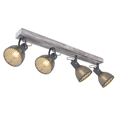 Luminosa Lighting Luminosa Mori Ceiling Spotlight Bar Antique White Whitewashed 4X E27 - image 1