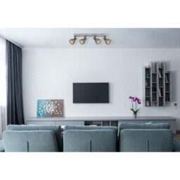 Luminosa Lighting Luminosa Mori Ceiling Spotlight Bar Antique White Whitewashed 4X E27 - thumbnail 6
