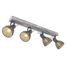 Luminosa Lighting Luminosa Mori Ceiling Spotlight Bar Antique White Whitewashed 4X E27