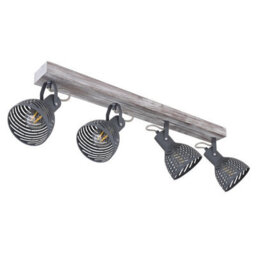 Luminosa Lighting Luminosa Mori Ceiling Spotlight Bar Antique White Whitewashed 4X E27 - thumbnail 2