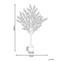 Beliani Artificial Plant Cherry Tree 152 Cm Pink - thumbnail 3