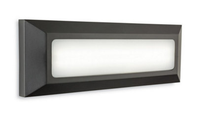 Luminosa Lighting Luminosa Shine Outdoor Integrated Led Surface Mounted Wall & Step Light Rectangle Graphite Ip65
