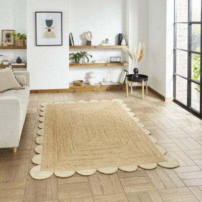eXtreme Savannah Jute Scallop Natural Rug 160 X 230Cm