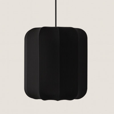 CGC Lighting Cgc Lila Black Cylinder Ribbed Stretch Cotton Fabric Lampshade - image 1