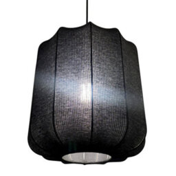 CGC Lighting Cgc Lila Black Cylinder Ribbed Stretch Cotton Fabric Lampshade - thumbnail 8