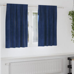 Berkfield Blackout Curtains With Top Tape 2 Pcs Dark Blue Velvet