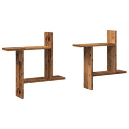 Berkfield Wall Shelves 2 Pcs Old Wood 50X12X50 Cm Engineered Wood - thumbnail 2
