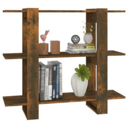 Berkfield Book Cabinet/room Divider Smoked Oak 100X30X87 Cm - thumbnail 5
