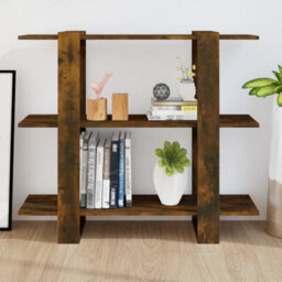 Berkfield Book Cabinet/room Divider Smoked Oak 100X30X87 Cm - thumbnail 6