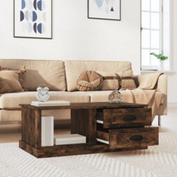 Berkfield Coffee Table Smoked Oak 90X50X35 Cm Engineered Wood - thumbnail 3