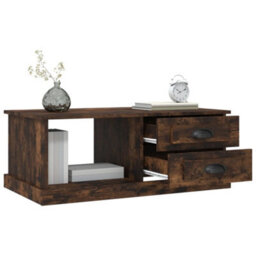 Berkfield Coffee Table Smoked Oak 90X50X35 Cm Engineered Wood - thumbnail 5