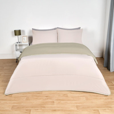 OHS Coverless 10.5 Tog Duvet & Pillowcase, Sage/natural - King - image 1