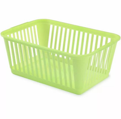 Pack Of 10 Lime Green Plastic Handy Storage Basket Pharmacy Organiser School Office Kitchen Tidy Crate Baskets 25Cm - image 1
