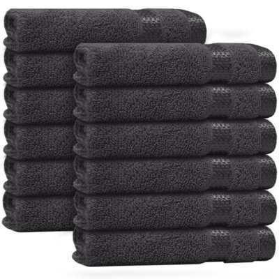 Casabella 12 Pack Flannel Face Cloth - 100% Cotton Face Towels Soft & Absorbent Super Quality Washcloths - image 1