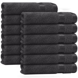 Casabella 12 Pack Flannel Face Cloth - 100% Cotton Face Towels Soft & Absorbent Super Quality Washcloths