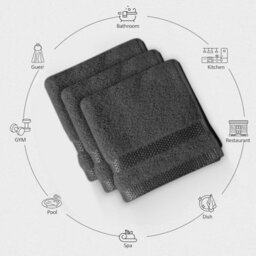 Casabella 12 Pack Flannel Face Cloth - 100% Cotton Face Towels Soft & Absorbent Super Quality Washcloths - thumbnail 3