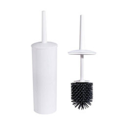 Nicoman Turbular White Toilet Brush & Holder With Silicone Head - thumbnail 1