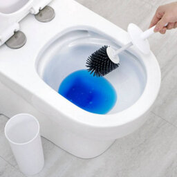 Nicoman Turbular White Toilet Brush & Holder With Silicone Head - thumbnail 3
