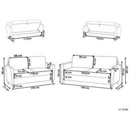 Beliani Living Room Set 5 Seater Mare Fabric Taupe With Storage - thumbnail 3