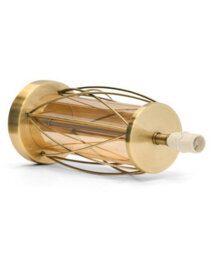 Lighting Supermarket Ashleigh Antique Brass Amber Glass Cylinder Lantern Table Lamp - Base Only - thumbnail 3