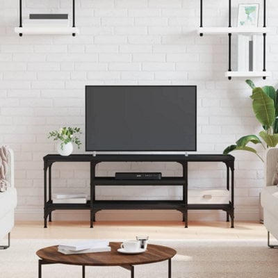 Berkfield Tv Cabinet Black 121X35X45 Cm Engineered Wood&iron - image 1