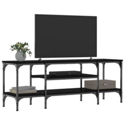 Berkfield Tv Cabinet Black 121X35X45 Cm Engineered Wood&iron - thumbnail 3