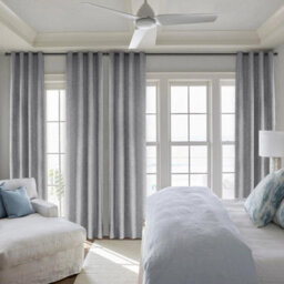 Ameha Charcoal Linen Blackout Eyelet Curtain 90X90 Inches Ready Made Thermal Insulated Energy Saving For Living Room Curtain - thumbnail 2