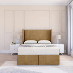 "Sloomy Devonshire Mink Plush 5Ft Ottoman Bed End Opening With Sprung Memory Mattress & 54"" Headboard-King" - thumbnail 2