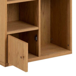 Wyld Haus Thallo Narrow Oak Wood 3 Door Multi Level Bookcase - thumbnail 7