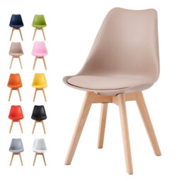 MCC Direct Single Dining Chair With Solid Wooden Legs And Seat Cushion Pad Brown - Eva By Mcc