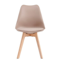 MCC Direct Single Dining Chair With Solid Wooden Legs And Seat Cushion Pad Brown - Eva By Mcc - thumbnail 3