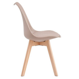 MCC Direct Single Dining Chair With Solid Wooden Legs And Seat Cushion Pad Brown - Eva By Mcc - thumbnail 4