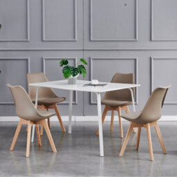 MCC Direct Single Dining Chair With Solid Wooden Legs And Seat Cushion Pad Brown - Eva By Mcc - thumbnail 6
