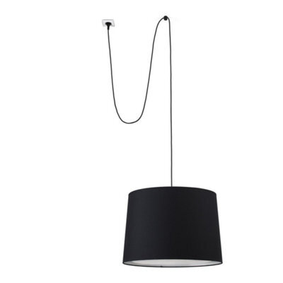 Luminosa Lighting Luminosa Conga Black Cylindrical Pendant Lamp With Plug