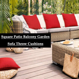 Crescent Waterproof 45X45Cm Red Garden Cushion, Shredded Foam Filled Outdoor Garden Throw Pillow Pack Of 4 - thumbnail 4