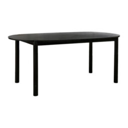 Sweeek - Oval Rubberwood Dining Table 180Cm Seats 6 Black - Constance - thumbnail 2