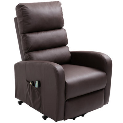 Btm Power Massage Lift Recliner Chair With Heat And Vibration, Heavyduty Motor, Side Pockets, Faux Leathe - image 1