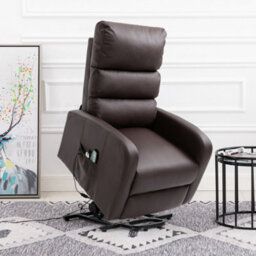 Btm Power Massage Lift Recliner Chair With Heat And  Vibration, Heavyduty Motor, Side Pockets, Faux Leathe - thumbnail 3