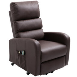 Btm Power Massage Lift Recliner Chair With Heat And  Vibration, Heavyduty Motor, Side Pockets, Faux Leathe - thumbnail 1