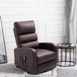 Btm Power Massage Lift Recliner Chair With Heat And  Vibration, Heavyduty Motor, Side Pockets, Faux Leathe - thumbnail 4