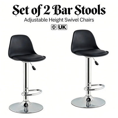 2Pcs Adjustable Bar Stools Swivel Kitchen Chairs - image 1