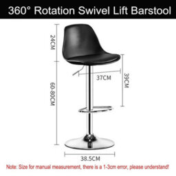 2Pcs Adjustable Bar Stools Swivel Kitchen Chairs - thumbnail 2