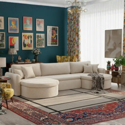 Verona U Corner Sofa Bed With Storage Container White - thumbnail 2