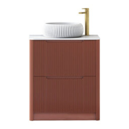 Royal Bathrooms Avenza 600mm Terracotta Clay Floor Standing Countertop Bathroom Vanity Unit 2 Drawer With Milan Basin - thumbnail 6