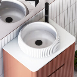 Royal Bathrooms Avenza 600mm Terracotta Clay Floor Standing Countertop Bathroom Vanity Unit 2 Drawer With Milan Basin - thumbnail 7