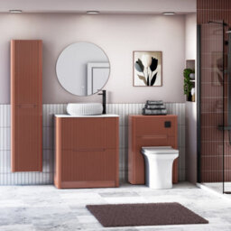 Royal Bathrooms Avenza 600mm Terracotta Clay Floor Standing Countertop Bathroom Vanity Unit 2 Drawer With Milan Basin - thumbnail 4