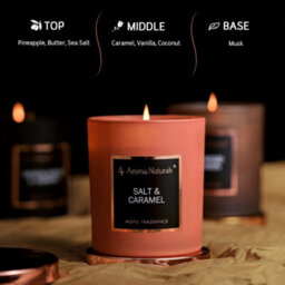 Aroma Naturals Candle 215G Salt & Caramel Soy Wax Scented 35H Burn Time - thumbnail 2