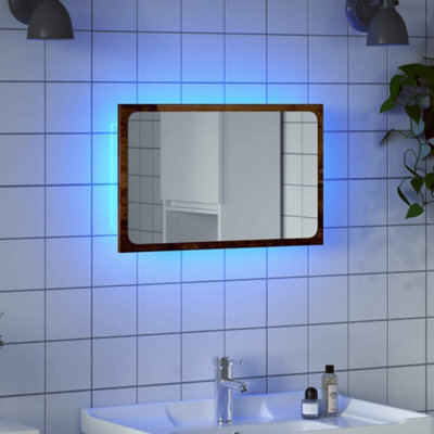 Walplus Bathroom Mirror With Led Light Old Wood 60X8.5X38 Cm - image 1